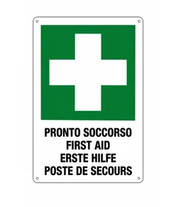 Cartello multilingue 'pronto soccorso'
