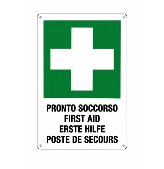Cartello multilingue 'pronto soccorso'