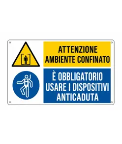 Cartello multisimbolo ambiente confinato