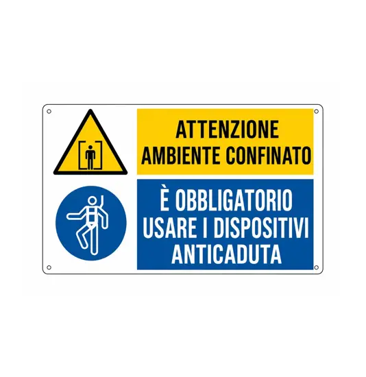 Cartello multisimbolo ambiente confinato