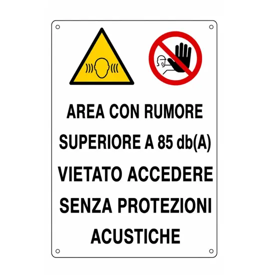 Cartello multisimbolo 'area con rumore'