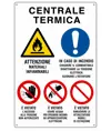 Cartello multisimbolo 'centrale termica'