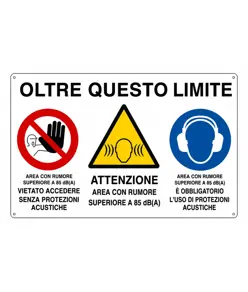 Cartello multisimbolo 'oltre questo limite'