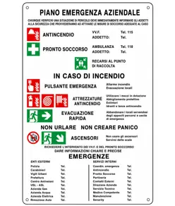Cartello multisimbolo 'piano emergenza condomini'