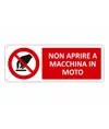 Cartello  non aprire a macchina in moto