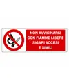 Cartello  non avvicinarsi con fiamme libere sigari accesi e simili