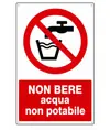 Cartello  non bere acqua non potabile