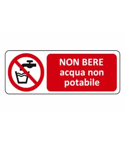 Cartello  non bere acqua non potabile