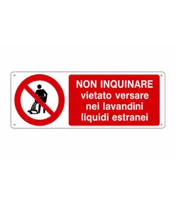 etichette adesive  non inquinare, vietato versare nei lavandini liquidi estranei