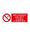 Cartello  non lavorate con getti d'acqua in questa zona