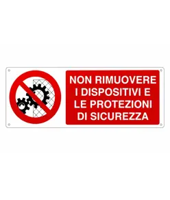 etichette adesive 'non rimuovere i dispositivi e le protezioni di sicurezza'