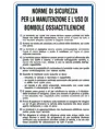 Cartello 'norme di sicurezza per la manutenzione e uso di bombole'