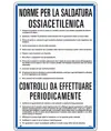 Cartello 'norme e controlli per la saldatura ossiacetilenica '