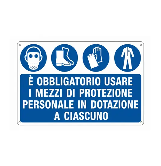 Cartello obbligatorio  usare i dpi