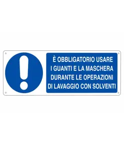 adesivi obbligo guanti da lavoro e maschera durante lavaggio