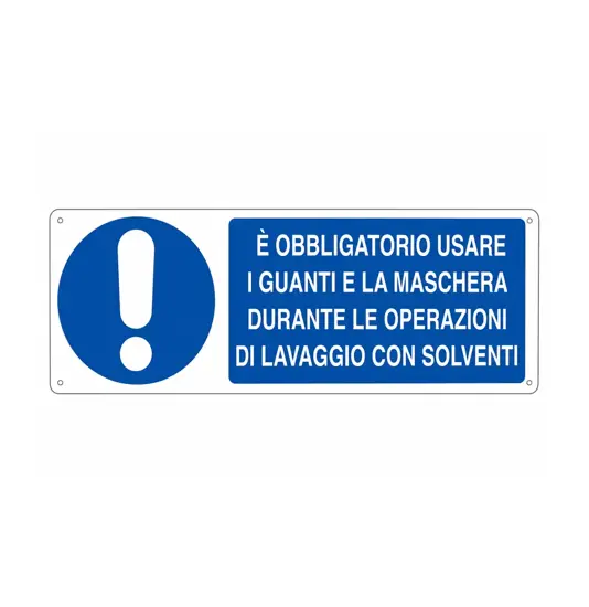 Cartello  Obbligatorio usare i Guanti da lavoro e la maschera