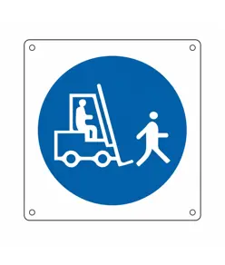 Cartello obbligo  ai carrelli a procedere a passo d'uomo