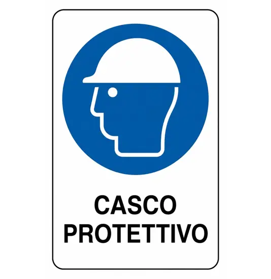 Cartello obbligo  casco protettivo