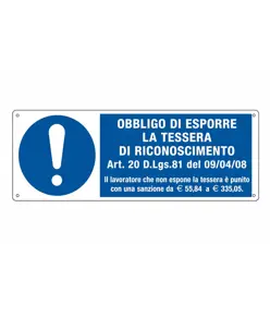 Cartello  obbligo di esporre la tessera di riconoscimento