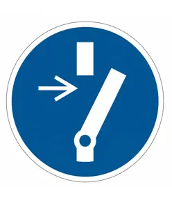 Cartello obbligo  disconettere il macchinario