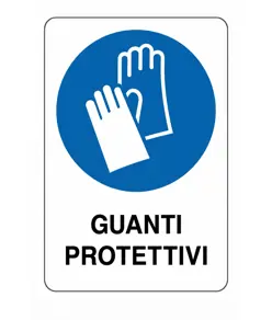 Cartello obbligo  guanti protettivi