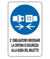 Cartello obbligo indossare cintura per muletto