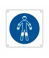 Cartello obbligo  indossare i dispositivi di protezione per pattini a rotelle
