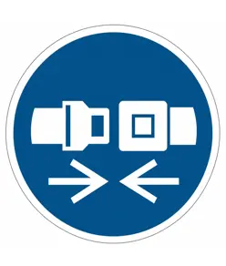 Cartello obbligo  indossare la cintura di sicurezza
