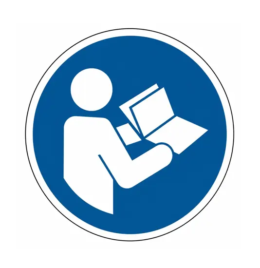 Cartello obbligo  leggere le istruzioni