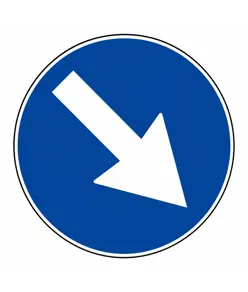 Cartello obbligo passaggio a destra