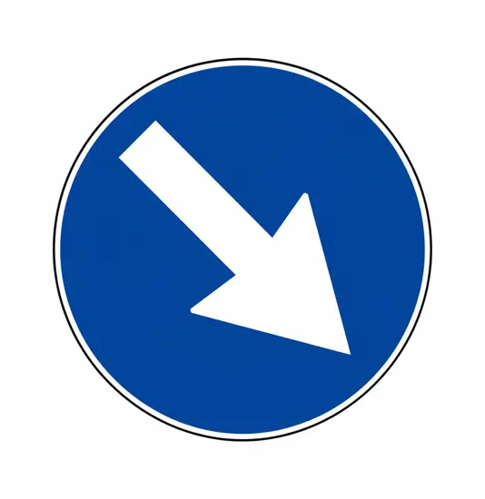 Cartello obbligo passaggio a destra