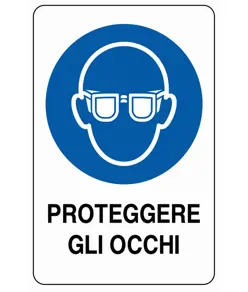 Cartello obbligo  proteggere gli occhi
