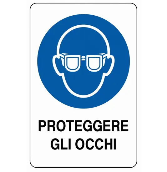 Cartello obbligo  proteggere gli occhi