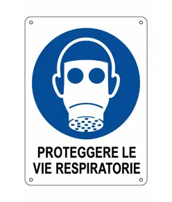 Cartello obbligo  proteggere le vie respiratorie