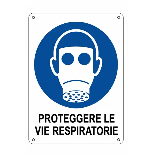 Cartello obbligo  proteggere le vie respiratorie