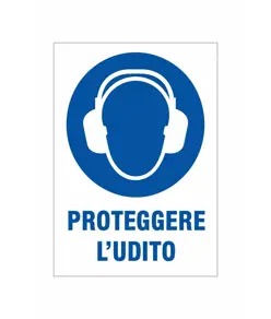 Cartello obbligo  proteggere l'udito