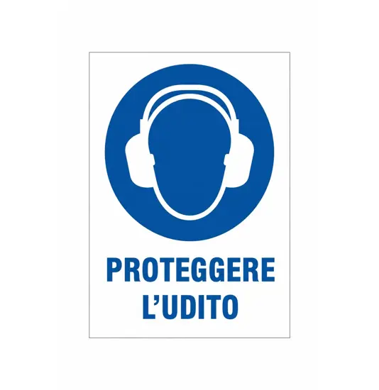 Cartello obbligo  proteggere l'udito