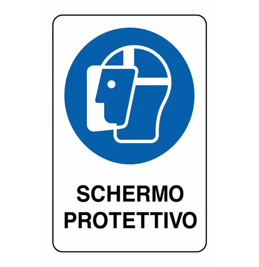 Cartello obbligo  schermo protettivo