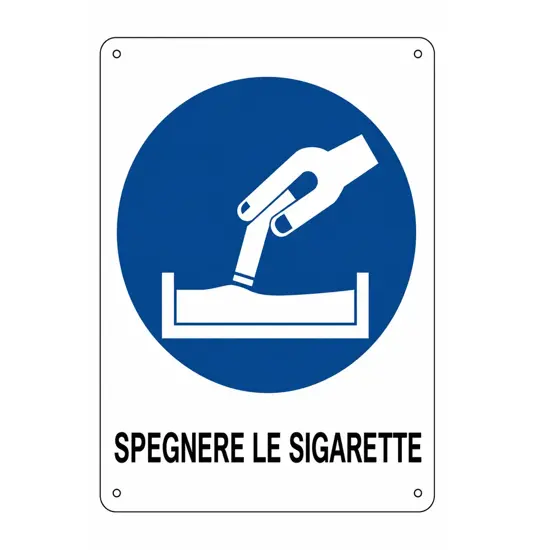 Cartello obbligo  spegnere le sigarette