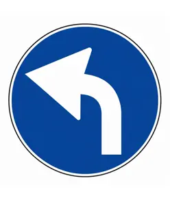 Cartello obbligo svolta a sinistra