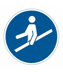 Cartello obbligo  usare il corrimano