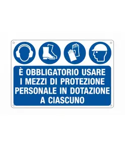 Cartello obbligo  uso dpi