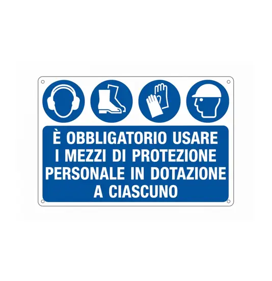 Cartello obbligo  uso dpi