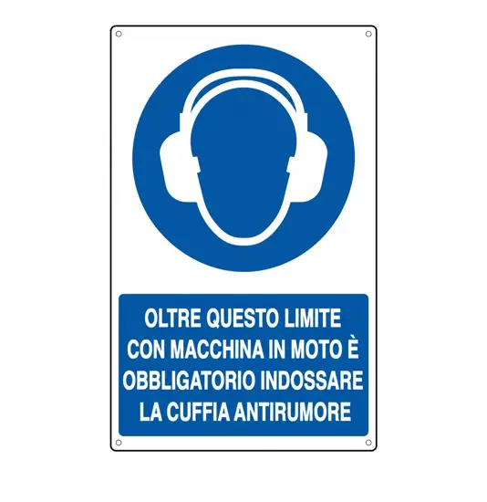Cartello  oltre questo limite con macchian in moto è obbligatorio indossare