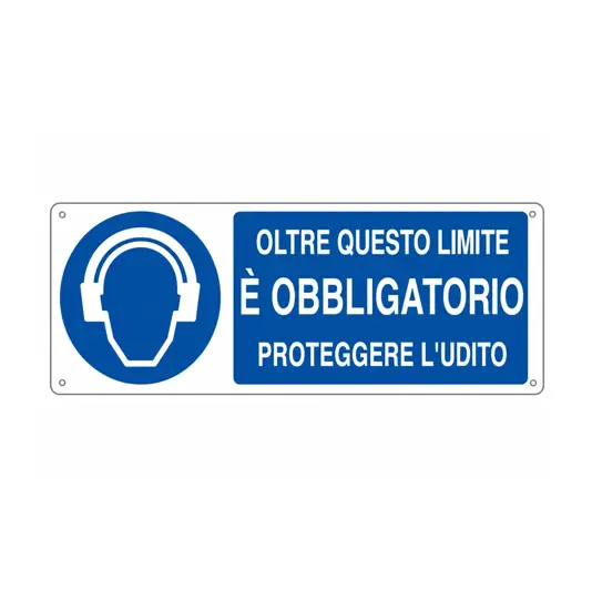 Cartello  oltre questo limite è obbligatorio proteggere l'udito