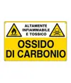 Cartello 'ossido di carbonio altamente infiammabile e tossico'