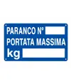 Cartello 'paranco n° ___ portata massima kg