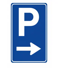 Cartello parcheggio a destra 60x90 cm
