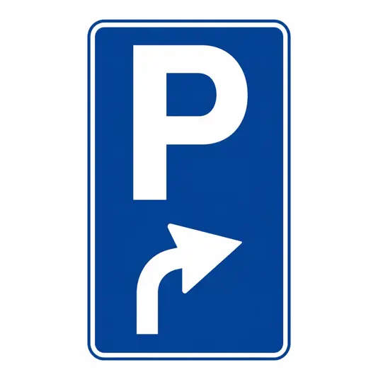 Cartello parcheggio avanti a destra  60x90 cm
