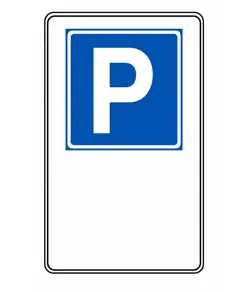 Cartello 'parcheggio privato' con spazio neutro scrivibile